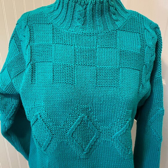 VTG KELLY GREEN RAMIE AND COTTON SWEATER SIZE M BY CASUAL CORNER - Picture 2 of 9